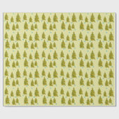 Cute Christmas Tree with Blue Birds 2 Geschenkpapier (Flach)