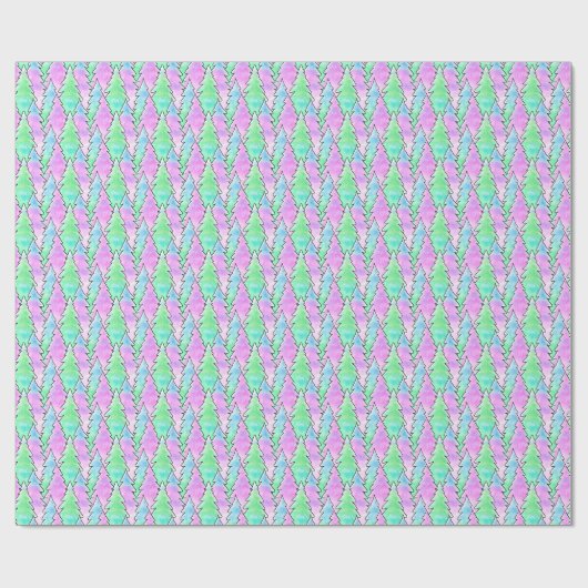 cute christmas trees pattern  pastel colours geschenkpapier (Flach)