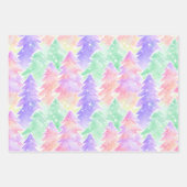cute christmas trees pattern pastel colours geschenkpapier set (Vorderseite 2)