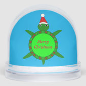 Cute Christmas Turtle with Flowery Shell Custom Schneekugeln (Vorderseite)