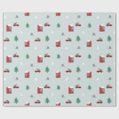 Cute Christmas Village Pattern Geschenkpapier (Flach)