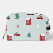 Cute Christmas Village Pattern Waschbeutel (Rückseite)