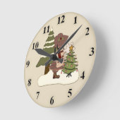 Cute Christmas Wall Clock Runde Wanduhr (Winkel)