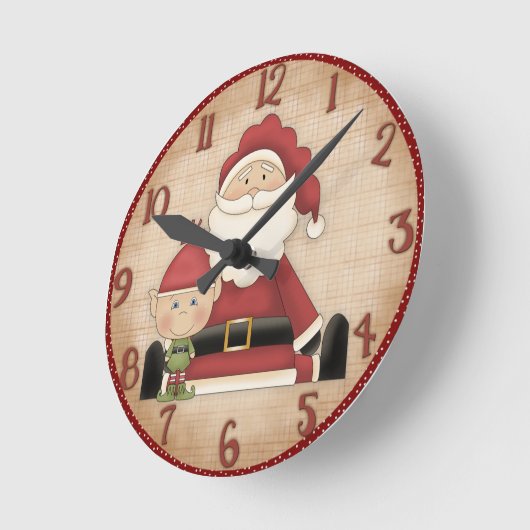 Cute Christmas Wall Clock Runde Wanduhr (Winkel)