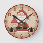 Cute Christmas Wall Clock Runde Wanduhr (Vorderseite)