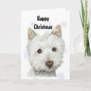 Cute Christmas Westie Dog Gifts Feiertagskarte
