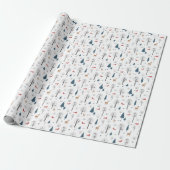 Cute Christmas Winter Animals & Elements Pattern. Geschenkpapier (Ungerollt)
