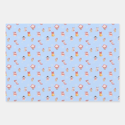 Cute Christmas Wrapping Paper Set Geschenkpapier Set (Vorderseite)