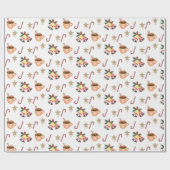 Cute Christmas Wrapping Paper with Hot Cocoa Joy Geschenkpapier (Flach)