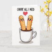 Cute Churro Chocolate Love Card Karte (Gelbe Blume)