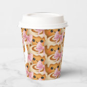 Cute Cinnamon Roll Bun Girl Birthday Party Pappbecher (Links)