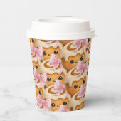 Cute Cinnamon Roll Bun Girl Birthday Party Pappbecher (Rückseite)