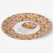Cute Cinnamon Roll Bun Girl Birthday Party Pappteller (Schrägansicht)