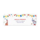 Cute Circus Animals Carnival Address Label (Vorne)