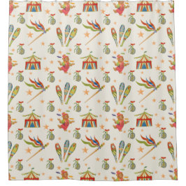 Cute Circus Bear Shower Curtain Duschvorhang