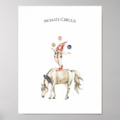 Cute Circus Horse And Clown Carnival Nursery Poster (Vorne)