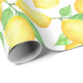 Cute Citrus Lemon Print Geschenkpapier (Rolleneckpunkt)