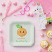 Cute Citrus Orange 1st Birthday Paper Plates Pappteller (Party)