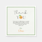 Cute Citrus Orange 1st Birthday Party Napkins Serviette (Vorderseite)