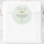Cute Citrus Orange 1st Birthday Thank You Gift Runder Aufkleber (Tasche)