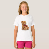 Cute Classic Teddy Bear Art Girls' T-Shirt (Vorne ganz)
