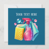 Cute cleaning business customizable Flat card (Vorderseite)