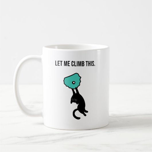 Cute Climbing Cat Catches Climbing Hold Kaffeetasse (Links)