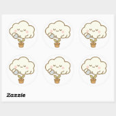 Cute Cloud Watering a Plant – Transparent Sticker (Blatt)