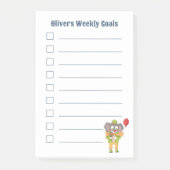Cute Clown Elephant Kid Goals Notes Post-it Klebezettel (Vorderseite)