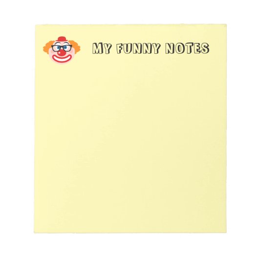Cute clown notepad for funny jokes and notes notizblock (Vorderseite)