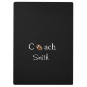 Cute Coach Football Sports Black Clipboard Klemmbrett (Rückseite)
