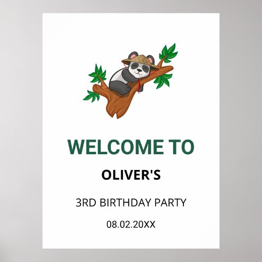 Cute Coala Wild Animal Jungle Kid Birthday Welcome Poster (Vorne)
