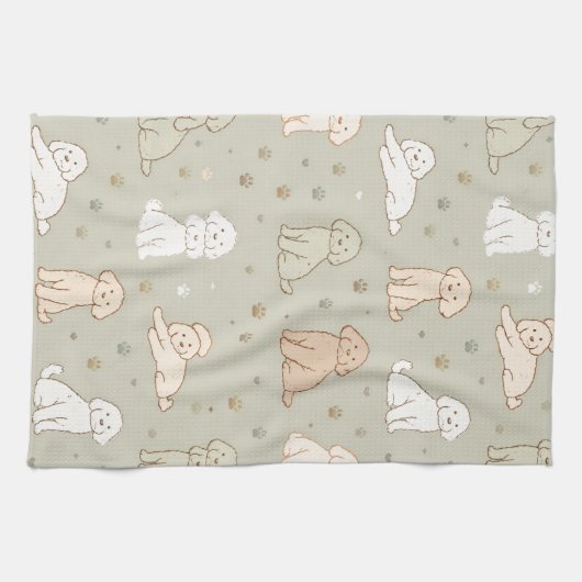 Cute Cockapoo kitchen Towel Dog Lover Gift Geschirrtuch (Horizontal)