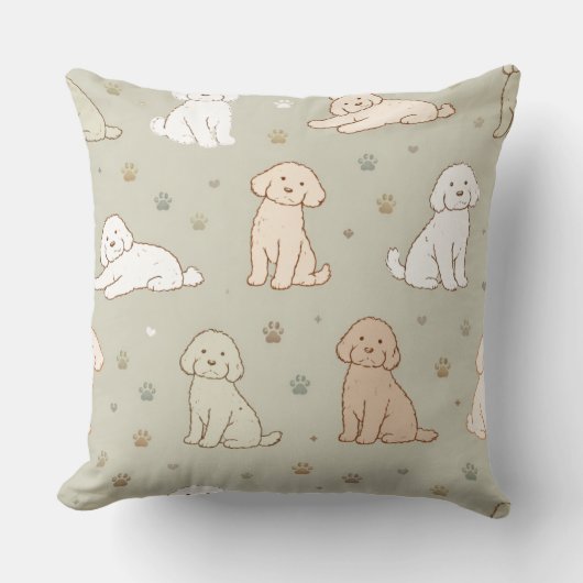 Cute Cockapoo Pattern | Dog Lover Cushion Kissen (Vorderseite)