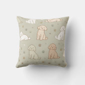 Cute Cockapoo Pattern Pillow | Dog Lover Cushion Kissen (Rückseite)