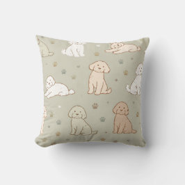 Cute Cockapoo Pattern Pillow | Dog Lover Cushion Kissen