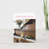 Cute Cockatiel Budgie Music Lover Custom Birthday Karte (Vorderseite)