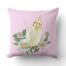 Cute Cockatiel Floral Illustration