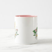 Cute Cockatiel Floral Zweifarbige Tasse (Mittel)