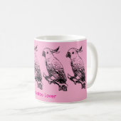 Cute Cockatoos Pink Mug for Bird Lovers Kaffeetasse (VorderseiteRechts)