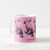 Cute Cockatoos Pink Mug for Bird Lovers Kaffeetasse (Vorderseite Links)