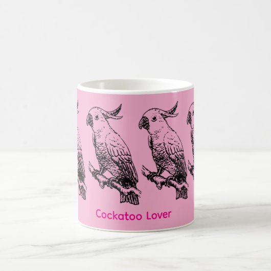 Cute Cockatoos Pink Mug for Bird Lovers Kaffeetasse (Mittel)