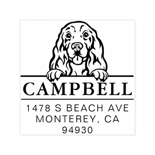Cute Cocker Spaniel Custom Dog Address   Permastempel (Design)