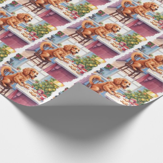Cute Cocker Spaniel Gingerbread Baking Christmas Geschenkpapier (Ecke)