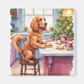 Cute Cocker Spaniel Gingerbread Baking Christmas Magnet (Vorne)
