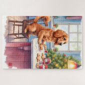 Cute Cocker Spaniel Gingerbread Baking Christmas Puzzle (Horizontal)