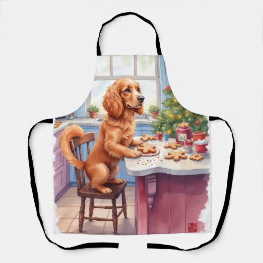 Cute Cocker Spaniel Gingerbread Baking Christmas Schürze (Vorderseite)