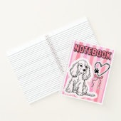 Cute Cocker Spaniel Puppy Pink Striped Notebook Notizblock (Innenseite)