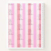 Cute Cocker Spaniel Puppy Pink Striped Notebook Notizblock (Rückseite)
