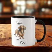 Cute Coffee And Dachshund Brown Personalize Tasse